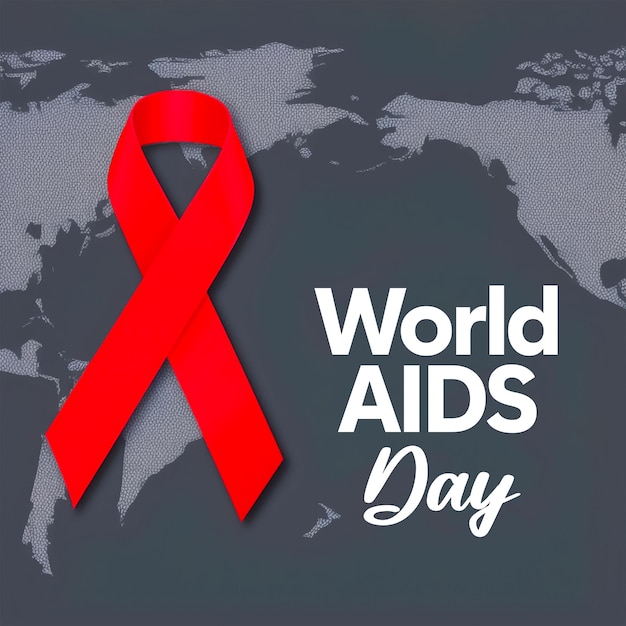 Realistic world aids day social media post