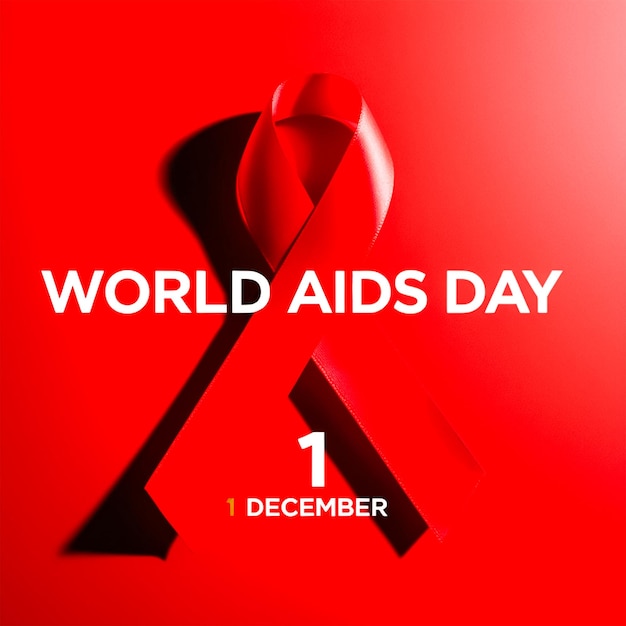 Realistic world aids day social media post