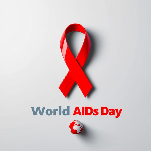 Realistic world aids day social media post