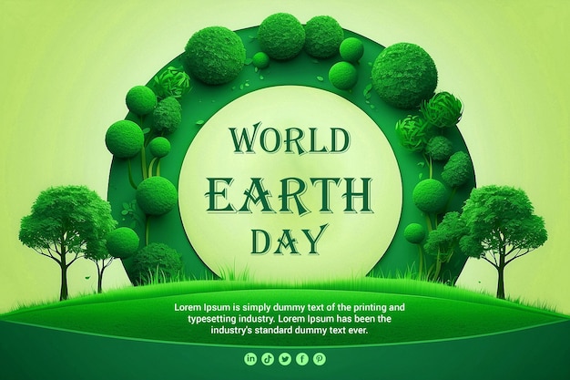 Realistic world Earth day concept