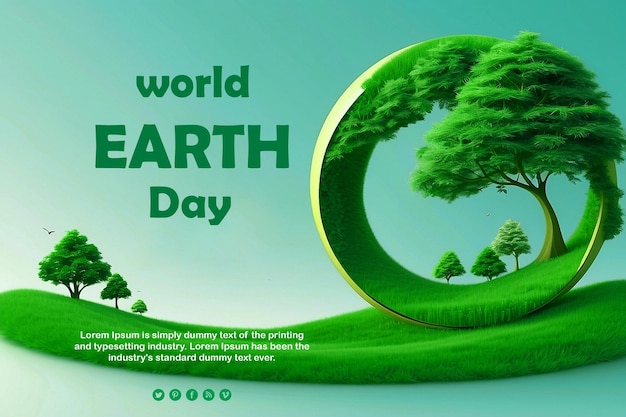 Realistic world Earth day concept