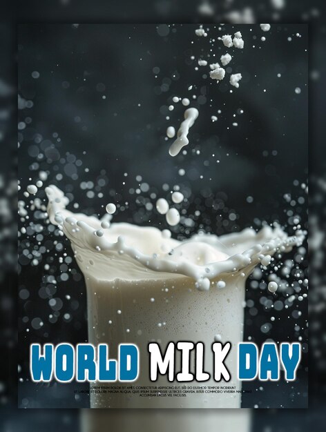 Realistic world milk day template background