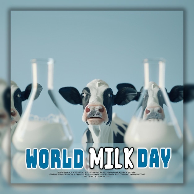 Realistic world milk day template background