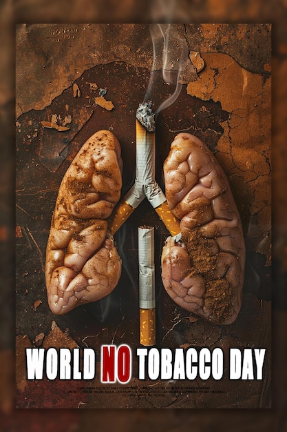 Realistic world no tobacco day elements assortment template background