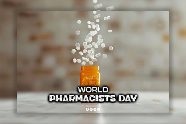 PSD realistic world pharmacist day background