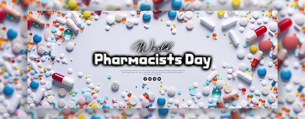 PSD realistic world pharmacist day background