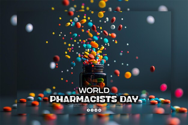 PSD realistic world pharmacist day background