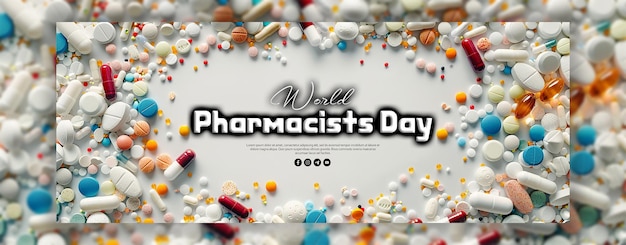 PSD realistic world pharmacist day background