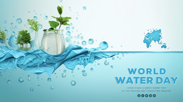 Realistic World Water Day Background