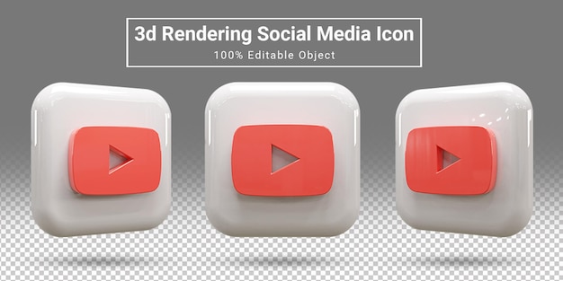 Realistic youtube social media icon set youtube apps icon