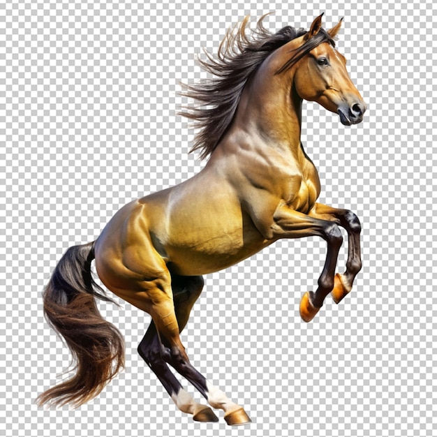 PSD rearing horse isolated on transparent background