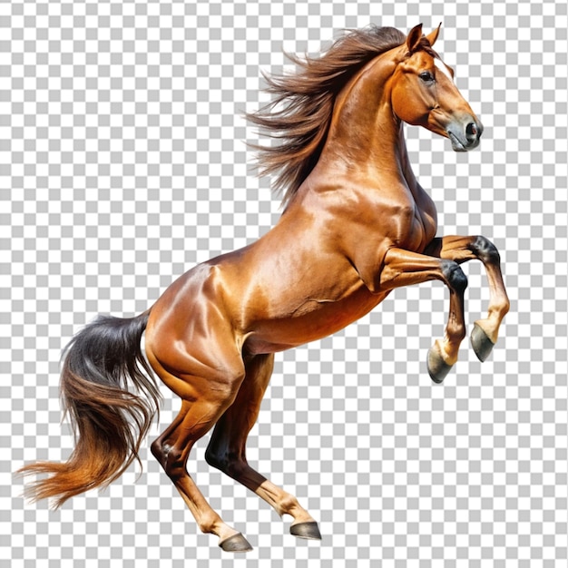 PSD rearing horse isolated on transparent background