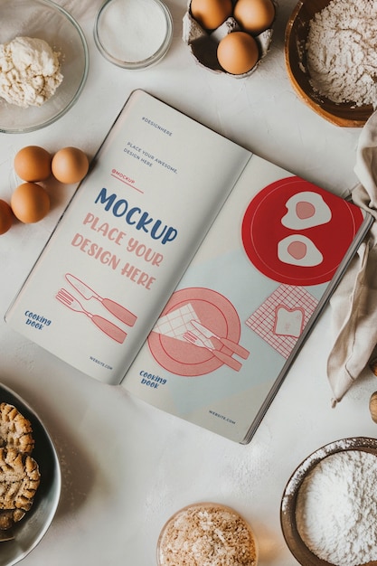 Recipe book cover mockup design