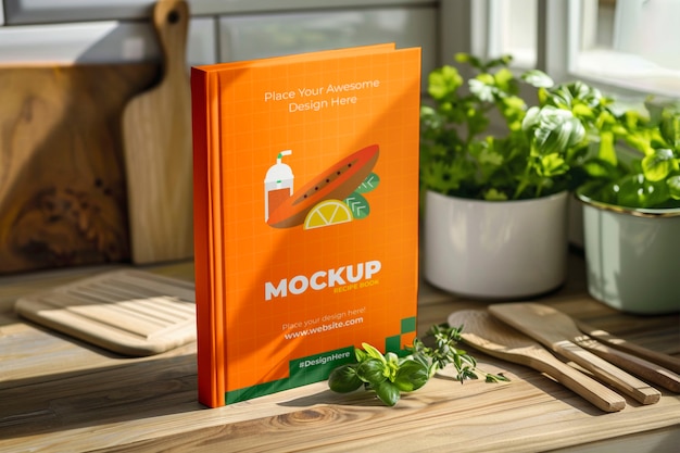 Recipe book cover mockup design