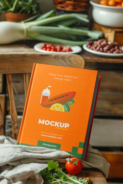 Recipe book cover mockup design