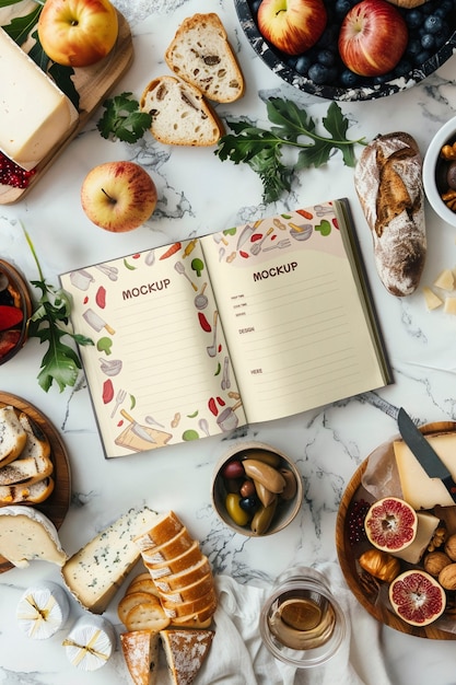 Recipe book cover mockup design