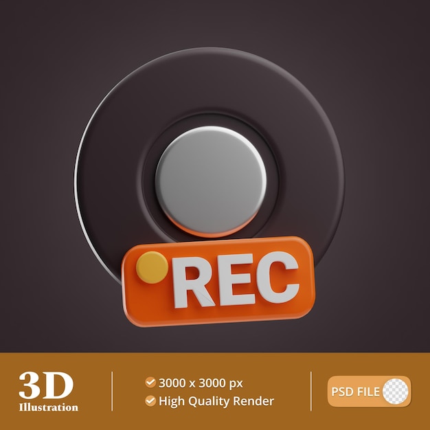 PSD recording record record label illustration 3d