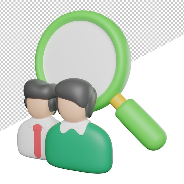 Recruitment Job Offer side view 3d rendering icon illustration on transparent background