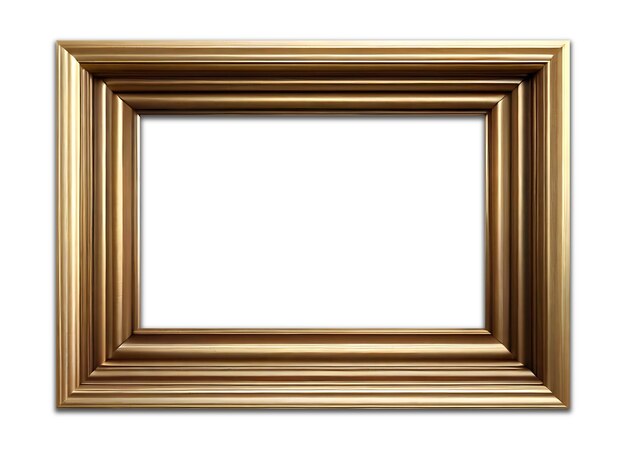 Rectangle antique gold frame isolated on the white background