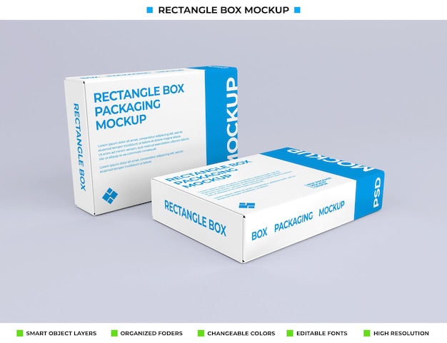 Rectangle box mockup for product packaging