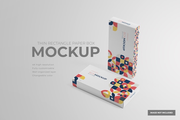 Rectangle paper box mockup for product packaging design presentation. Multi box view