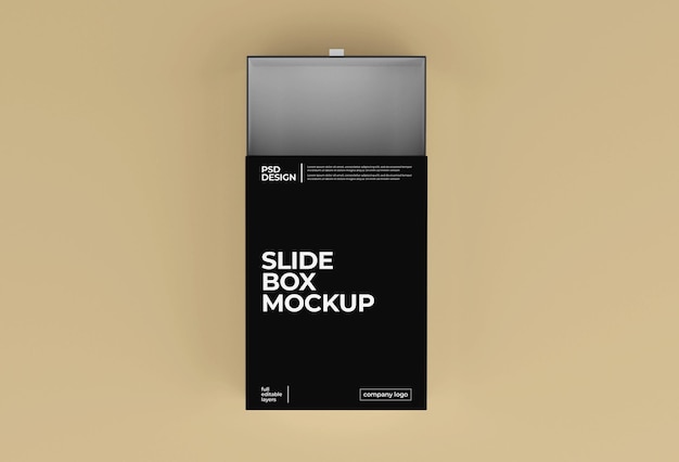 Rectangle paper slide box packaging mockup