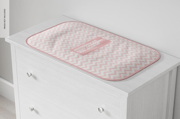 Rectangular Baby Changing Mat Mockup, Perspective