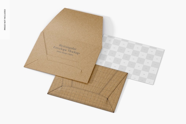 Rectangular Envelopes with Postcard Mockup