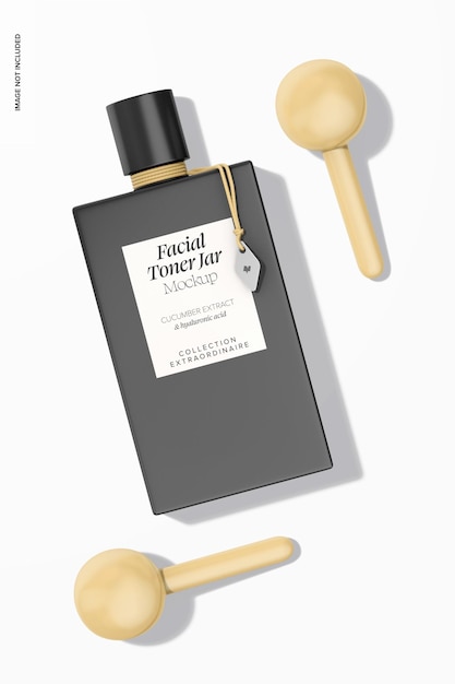 Rectangular Facial Toner Jar Mockup Top View