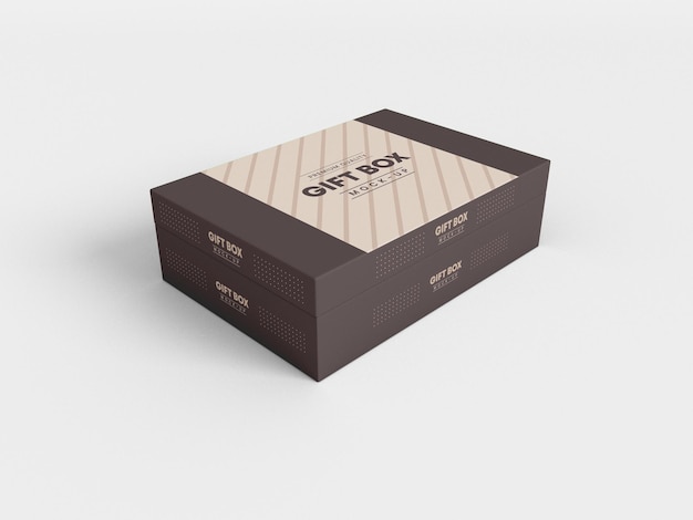 Rectangular Gift Box With Cover Mockup