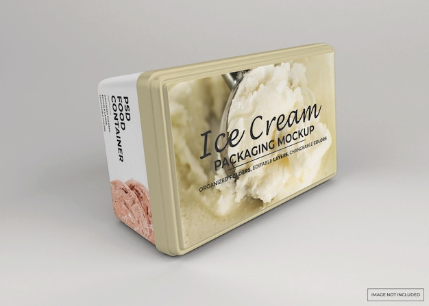 Rectangular ice cream packaging mockup