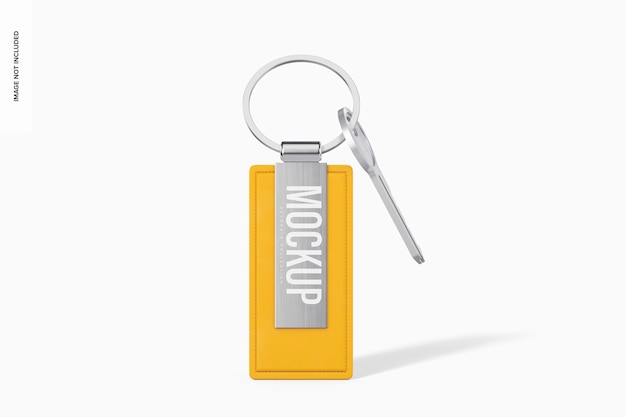 Rectangular Keychain Mockup, Front View