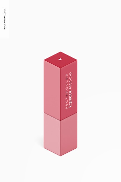 Rectangular Lipstick Mockup, Isometric View