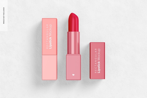 Rectangular Lipstick Mockup, Top View