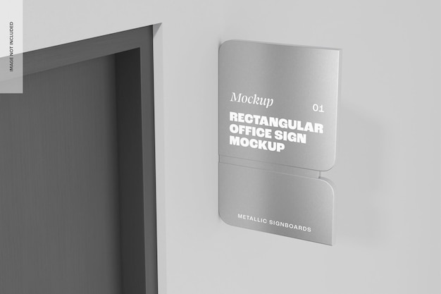 Rectangular Office Sign Mockup