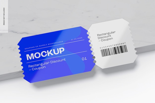 Rectangular Paper Discount Coupon Mockup