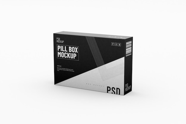 Rectangular pill blister box packaging template for product design mockup On clean background