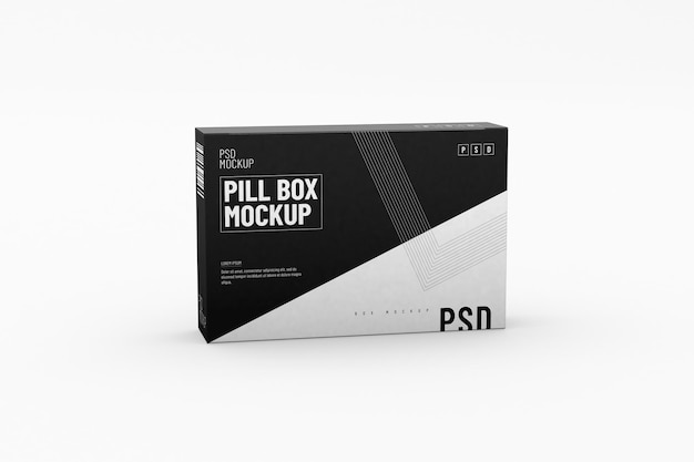 Rectangular pill blister box packaging template for product design mockup On clean background