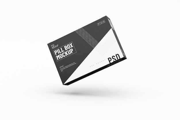 Rectangular pill blister box packaging template for product design mockup On clean background