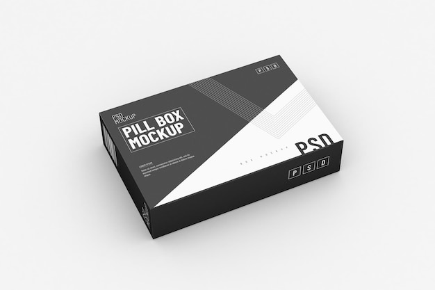 Rectangular pill blister box packaging template for product design mockup On clean background