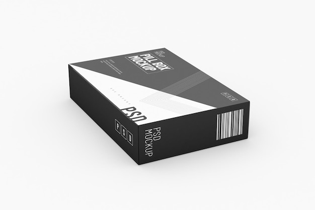 Rectangular pill blister box packaging template for product design mockup On clean background