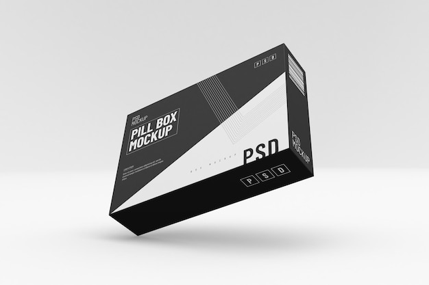 Rectangular pill blister box packaging template for product design mockup On clean background