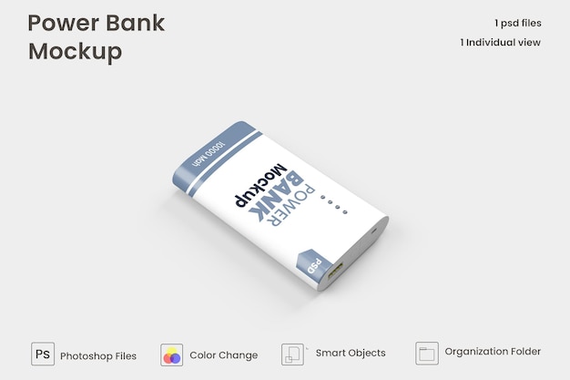 Rectangular power bank mockup Premium Psd