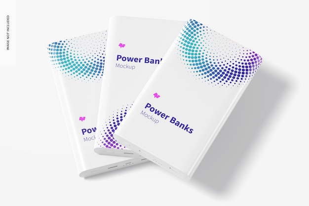 Rectangular Power Bank Set Mockup