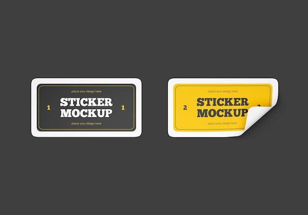 PSD rectangular stickers mockup