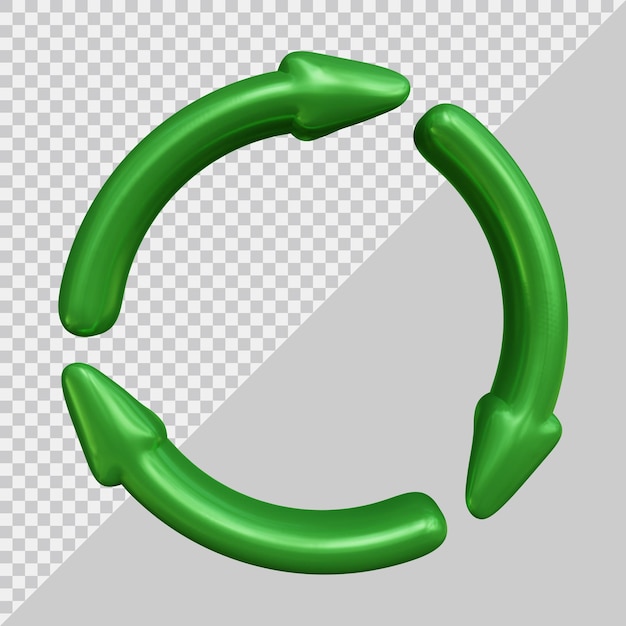 Recycle icon symbol or circular arrows in 3d render