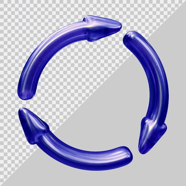 Recycle icon symbol or circular arrows in 3d render