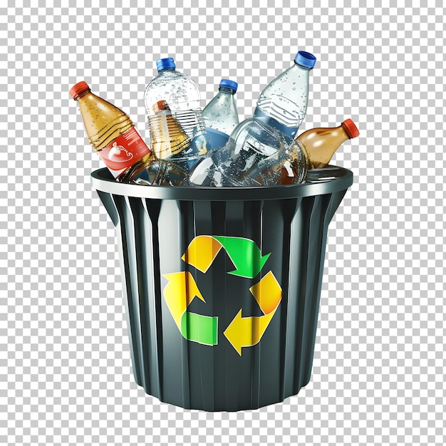 PSD recycling garbage isolated on transparent background