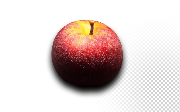 a red apple is on a transparent background