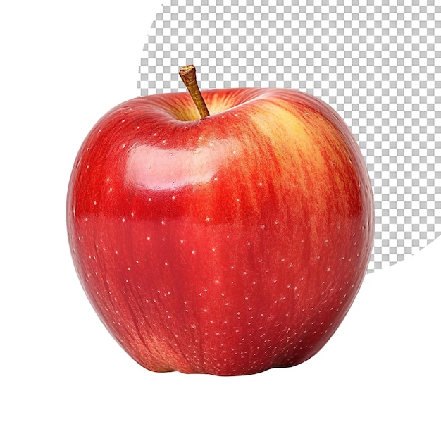 Red Apple on Transparent Background